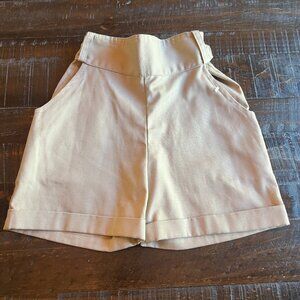 American Widgeon Beige Khaki Elastic Waist Shorts Made in USA Size Medium